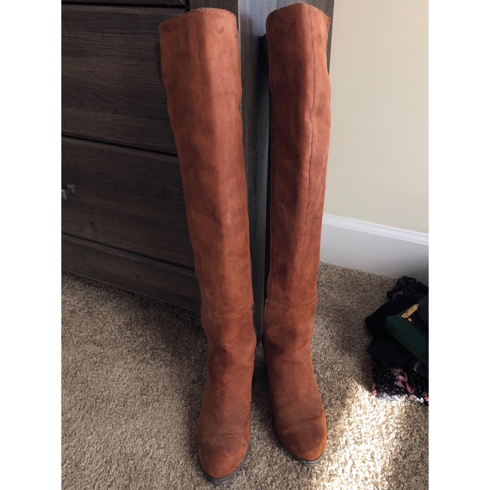 Brown Suede Thigh High Boots